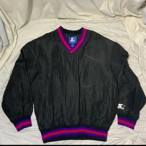 VTG STARTER Pullover Jacket Size M Medium w/Pockets Pristine Condition Black